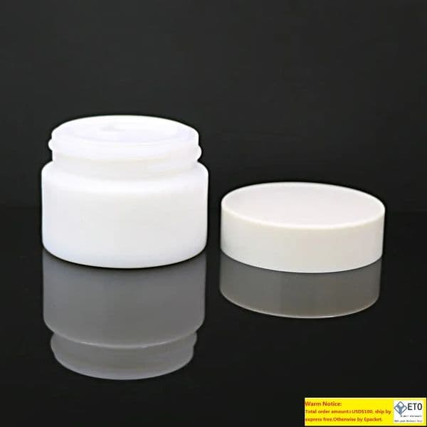 20g 30g 50g Glass Jar White Porcelain Cosmetic Jars with Inner PP liner Cover for Lip Balm Face Cream