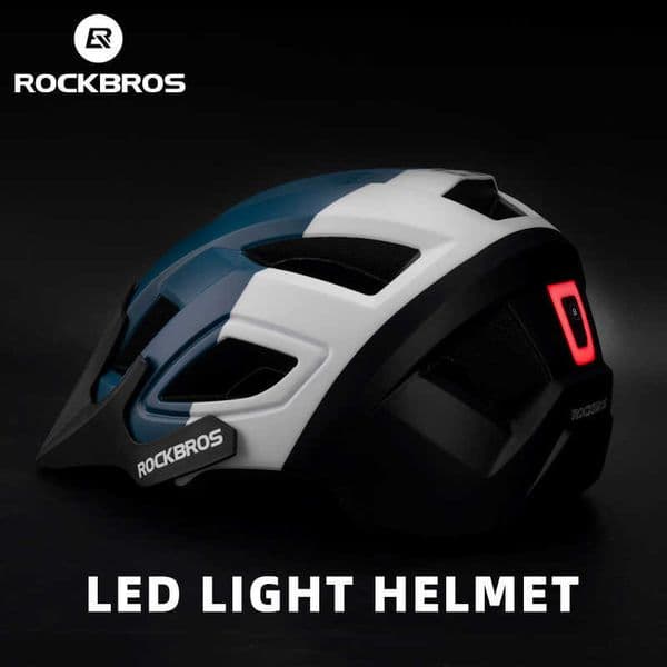 Cycling Helmets ROCKBROS Bicycle Helmet LED Tailight Rechargeable Cycling Helmet MTB Road Bike Helmet Sport Safety Hat For Man Cycling equipment J230422