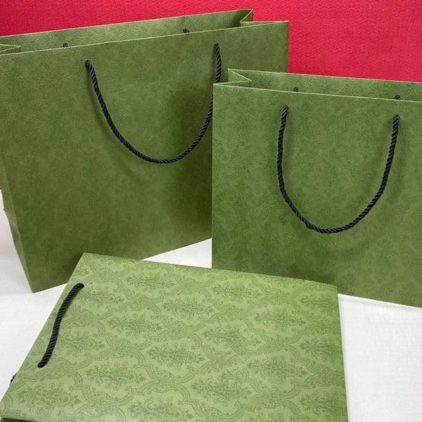 wholesale New designer style popular green gift bag large size paper luxury Packaging Bags