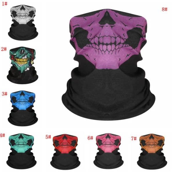 Seamless Multifunction Magic Skull Scarf Half Face Mask Outdoor Cycling Turban Riding Mask Neck Warmer Scarf Halloween Costume DBC VT0559 LL