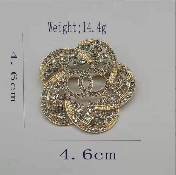 20Style High Quality Brand Inlay Crystal Brooches Luxury Designer Double Letter Suit Collar Brooche Geometric Flowers Brooch for Men Women Wedding Jewelry
