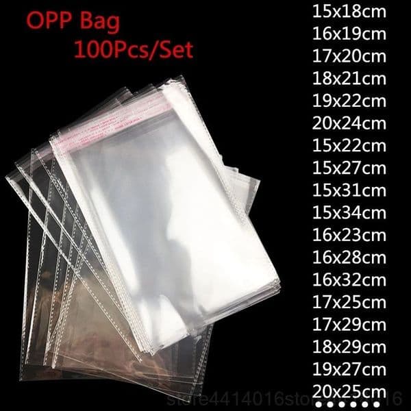 Transparent Lot Resealable Plastic Bags Cellophane Candies Sealing OPP For Adhesive Packaging Pouch Cookies Self 100pcs Qenpr
