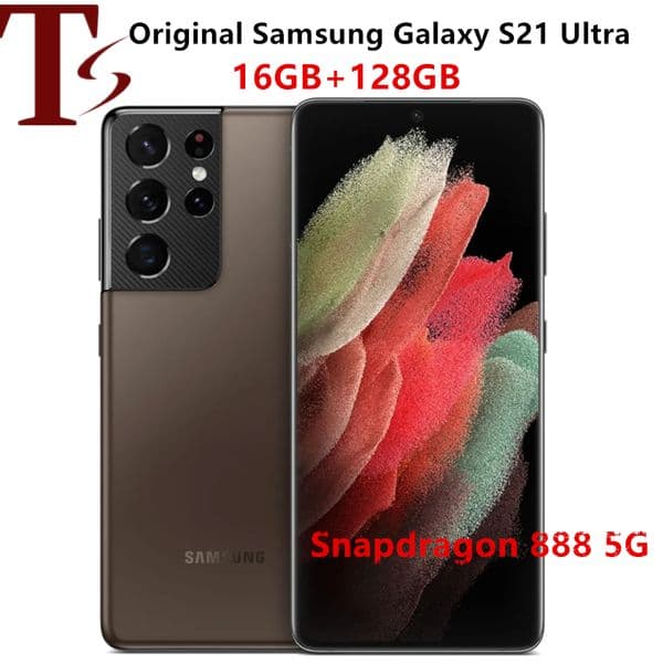Refurbished Samsung Galaxy S21 Ultra 5G G998U1 Unlocked Phone 6.8 Octa Core 108MP&40MP 12GB RAM Snapdragon 888 128G