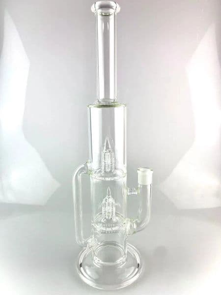 Treecycler bong clear accents 1 inline perc to 4 inv splash 18mm joint 18 inch new style ZZ
