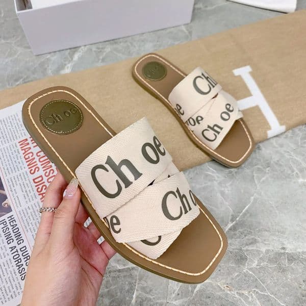 designer slides womens sandals flats flip flops Fashion woven early spring color blocking for women Leather horse buckle slipper
