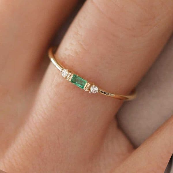 Cluster Rings Thin Dainty Stacking Rings For Women Elegant Mini 3 Color Crystal Zircon Tiny Eternity Stacking Ring Fashion Jewelry KCR065 G230202