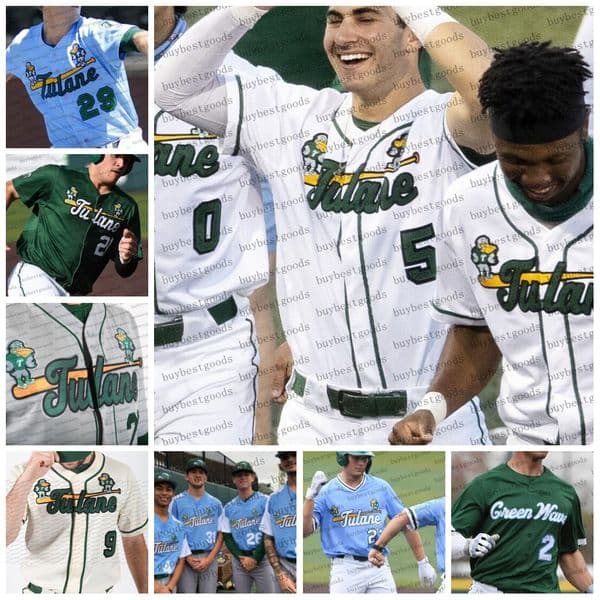 Baseball Jerseys Custom Tulane Baseball Jersey Ethan Groff Brady Marget Brady Hebert Simon Baumgardt Gavin Schulz Teo Banks Tulane Green Wave Jerseys