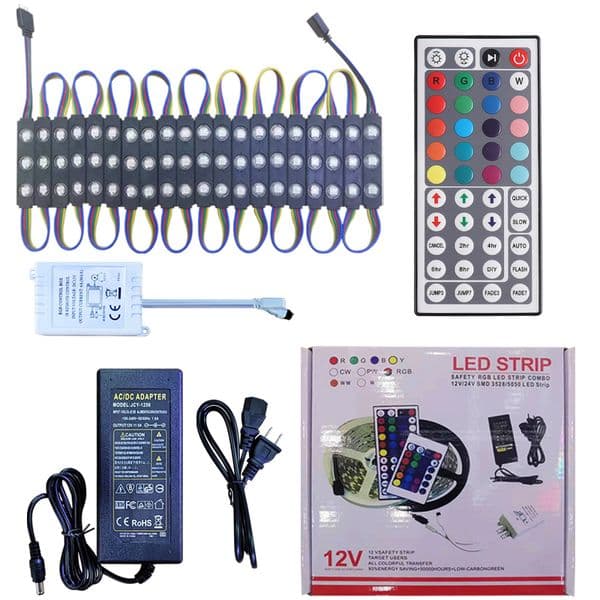 12V Storefront Lights RGB SMD5050 IP66 Window LED Light 3 LED Module Lighting Waterproof Business Decorative with Adhesive-for Store Indoor Luminous word crestech
