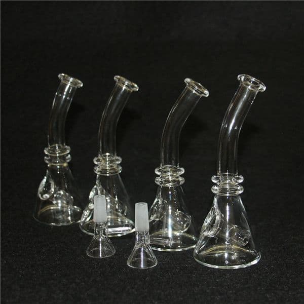 Mini Glass Bong Adapter Converter Hookah 10mm Female to 14mm Male 18mm Thick Oil Rig 10mm glass herb bowl