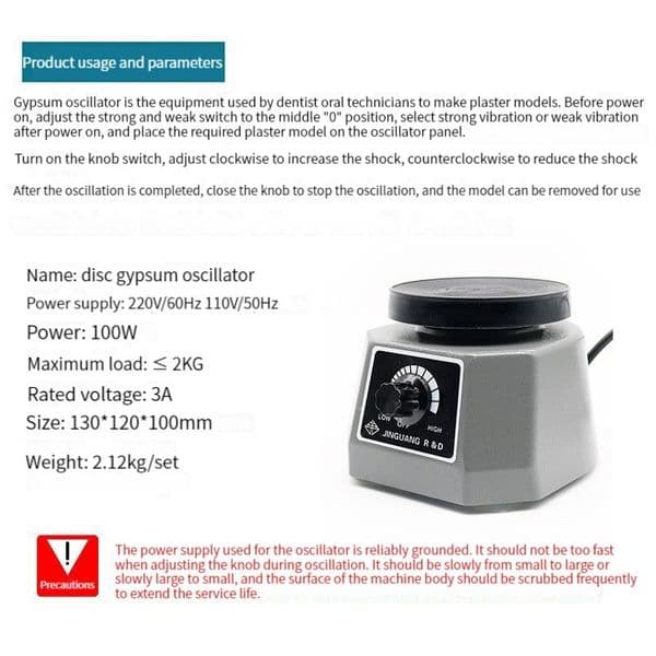 220V/110V Dental Plaster Vibrator Gypsum Mixing Machine Dental Lab Equipment Round Small Gypsum Adjustable Vibration Table