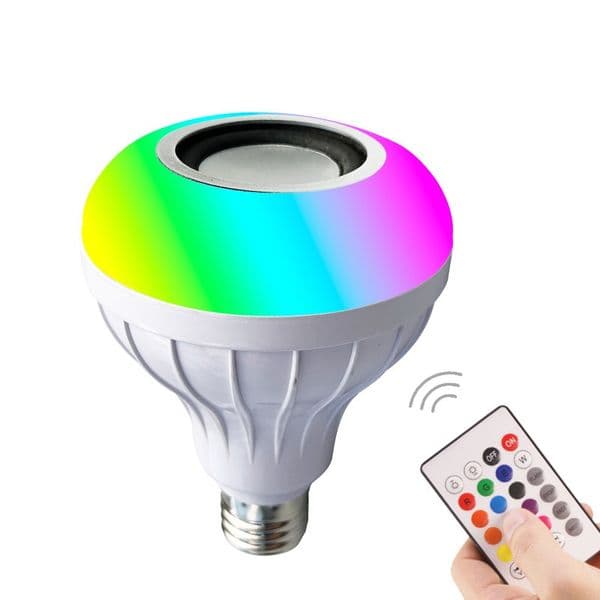 LED Bluetooth Lamp Smart Bulb E27 Bluetooth Speaker Music Bulb Smart Lamp Dimmable Light Bulb 12W Music RGB Decor Light