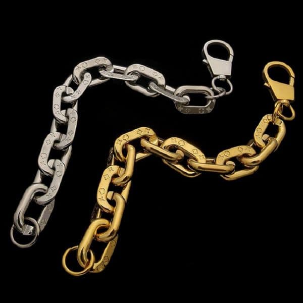 Fashion Designer Gold Chain Bracelets Mens V Letter Printed Chunky Luxury Bracelet Jewelry