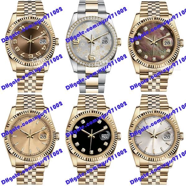 20 Model Asia 2813 automatic watch 116238 men's watch 36mm flower dial silver diamond women's watch white watch stainless steel strap m116238 gold watches