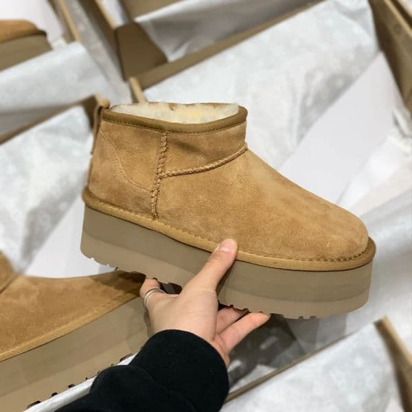Women Now Boot Autralia Claic Ultra Mini Platform Boot Sheepkin Shearling Charcoal Chetnut Black Brown Fahion Comfort Winter Women Deigner Designer Boots