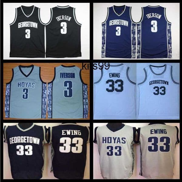 NCAA Georgetown Hoyas Mens Basketball Jersey - College Jerseys 3 Allen Iverson 33 Patrick Ewing University Shirt Good Stitched Jersey