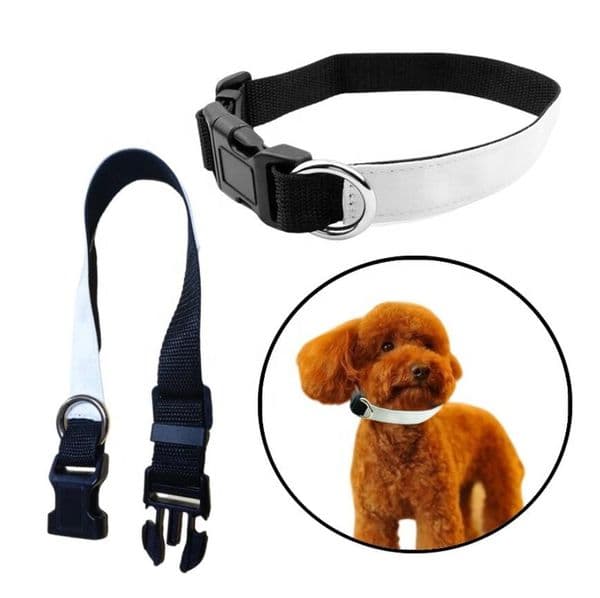3 Size Sublimation Blanks White Adjustable Dog Collars Soft Neoprene Custom Heat Transfer Padded Breathable Pet Collar