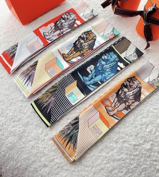 neck scarf C Designer Letters Print Floral Silk scarf with box Headband for Women Fashion Scarves Shoulder Tote Luggage Ribbon Head Wraps Double ribbon Ladies gift