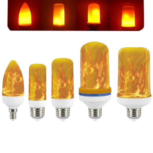 LED Flame Effect Light Bulb 3W 5W 7W 3 Modes with Upside Down Effect E26 E12 E14 Base LED Bulb Flame Bulbs for Christmas Decorations Hotel Bar Christmas Crestech