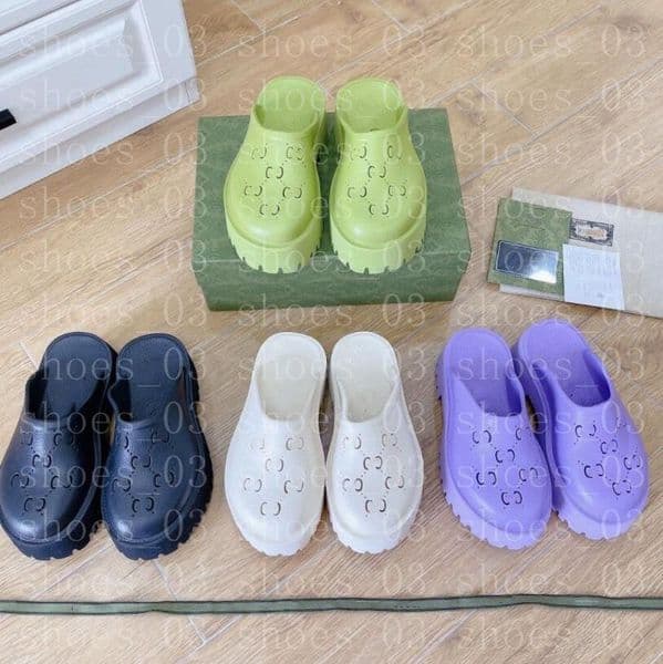 slippers luxury brand designer ladies hollowed out platform sandals transparent material made of fashion sexy cute sun beach women shoes gg gucciis guccis 7RSS