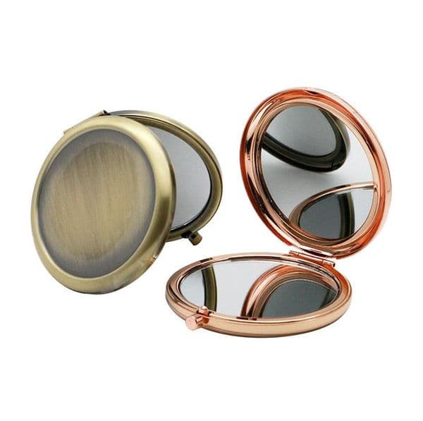 Party Favor 70mm Solid double-sided folding portable cosmetic mirrors DIY gift logo engraved small portable mirror SN5131