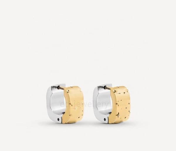 Luxury brand designer high quality gold and silver double color Hoop Earrings women's party wedding couple gift jewelry 925 silver