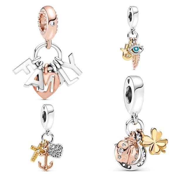 2023 new popular 100 925 Sterling Silver female tripod ladybug family letter hanging bead charm i suitable for original bracelet diy jewelry