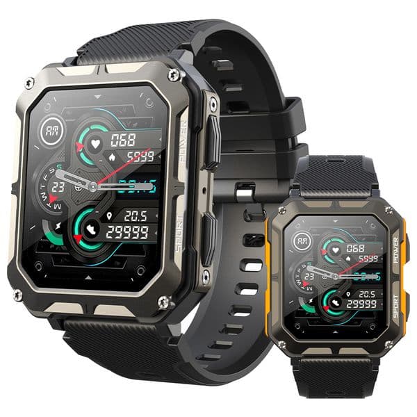 C20pro Military Smart Watch Men Army Outdoor IP68 5ATM Waterproof Heart Rate Blood Oxygen Smartwatch For Men Android IOS