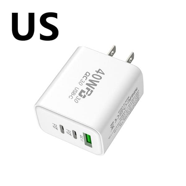 USB Charger 40W Fast Charging Type C Mobile Phone Charge Adapter For Samsung Xiaomi Huawei Quick Charge 3.0 Wall Charger