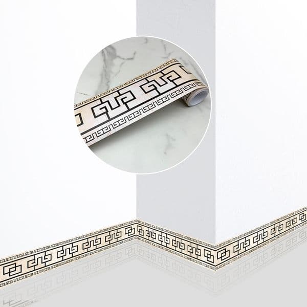Self Adhesive Wall Skirting Border Sticker Waterproof Wallpaper Bathroom Office Glass Waist Line Tile Floor Sticker Home Decor