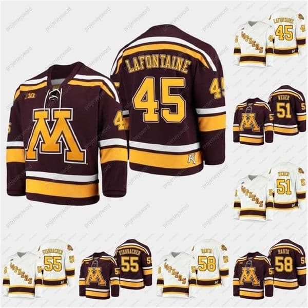 C2604 Mit 2021 B1G Tournament vintage Jack LaFontaine Jersey Golden Gophers Noah Weber Matt Staudacher Jared Moe Sampo Ranta Ben Meyers