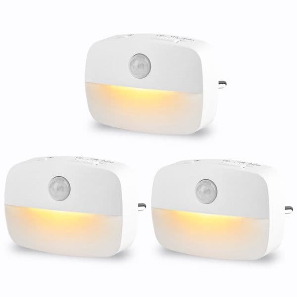 100Pcs Led Motion Sensor Night Light Wireless EU Plug In Lamp White Mini Nightlight Bedroom Bathroom Kitchen Cabinet Lighting