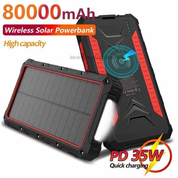 Free Customized LOGO Large Capacity 36000mAh Wireless Solar Power Bank with Super LED Lighting Mobile Power Bank Portable External Battery for Xiaomi