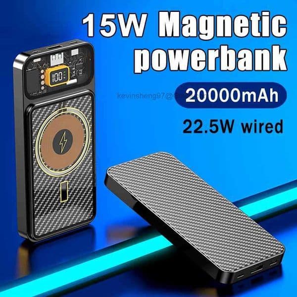 Free Customized LOGO 20000mAh Magnetic Power Banks 15W Wireless Fast Charging External Battery For Iphone14 13 Mini Portable Digital Display Powerbank