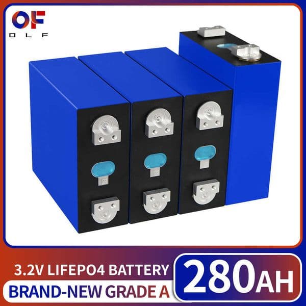 3.2V Lifepo4 Battery 280Ah 12V 48V Lithium Iron Phosphate Cell DIY Deep Cycle Pack For Home Solar Battery RV EV Golf Carts Boats