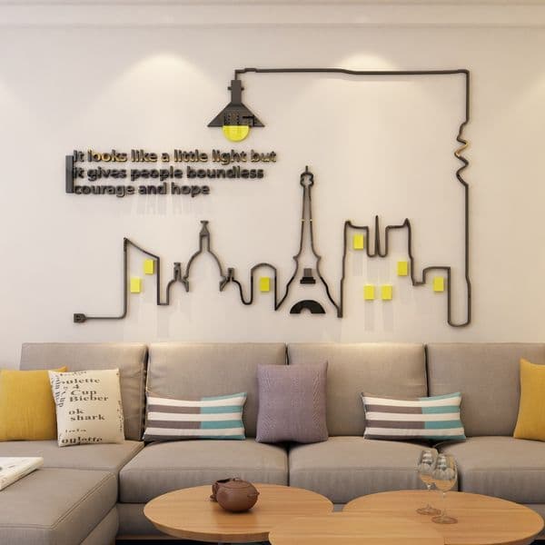 Simple Lines Acrylic Wall Sticker 3D Wall Decal Mural For Living Room Bedroom TV Background Decoration Poster Wall Art Decor