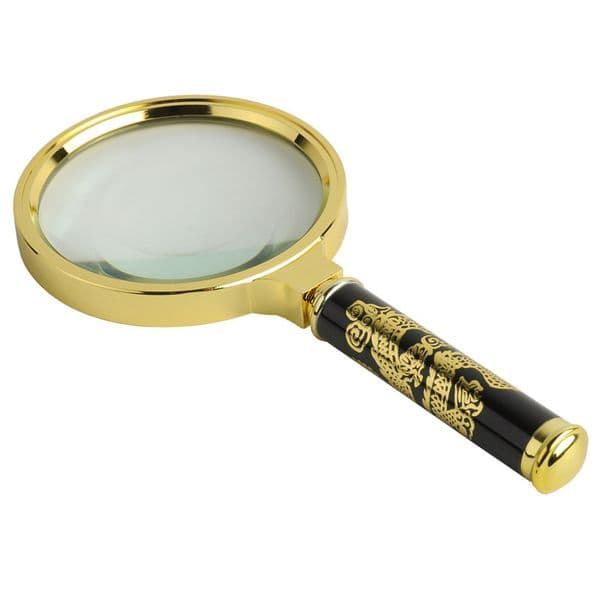 Beautiful high-grade large diameter 90MM 8x dragon handle plastic border reading high-power magnifier