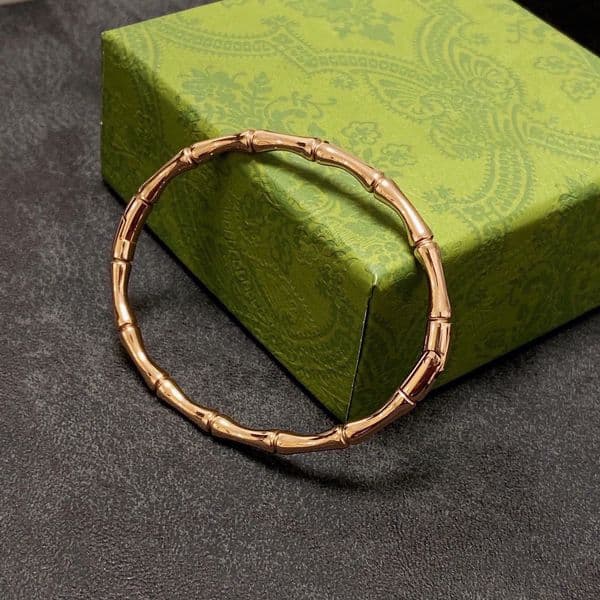 designer High quality Bamboo knots design Bangle stainless steel gold buckle bracelet fashion jewelry men and women bracelets good
