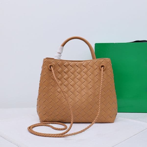 Luxurys handbags Leather Andiamo leather top handle designer shoulder bag totes for women Commuter Totes Package designer basket bag Drawstring Woven handbag