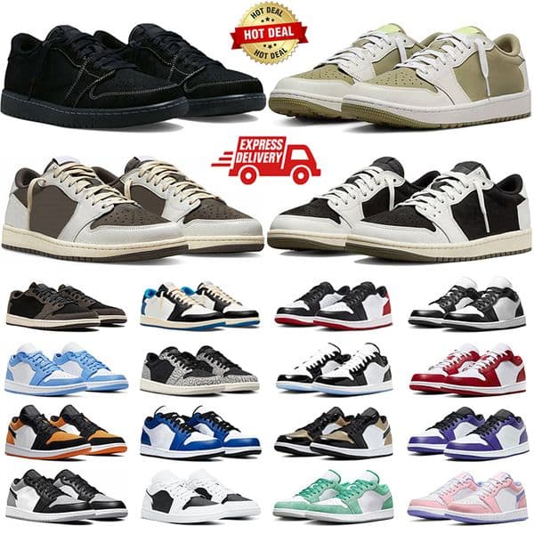 men women 1 Golf Olive low basketball shoes 1s Phantom Reverse Mocha Panda Gym Red Black Cement Wolf Grey mens trainers outdoor sneakers