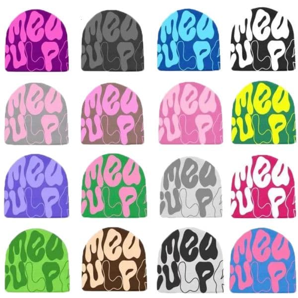 Men's Women's Beanies Skull Caps Mea Culpas Beanie Bonnet 35 Color Beanies Mea Culpa Womens Cap Winter for Women Hats 22456