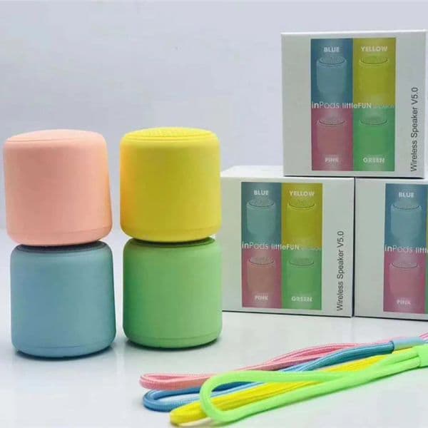 Inpods Tws BT mini Speakers with Subwoofer Wireless Portable Extra Bass Stero Waterproof Support TF Card Usb Macaron Speaker