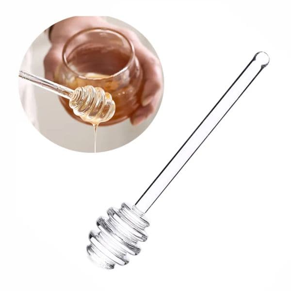 Honey Stir Stick Glass Spoons Dipper Syrup Dispenser Sticks Creative Coffee Jam Mixing Supplies For Jar LL