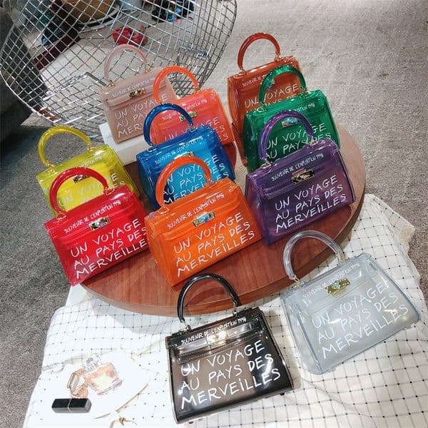 Clear Transparent PVC Jelly For Women Candy Colors Shoulder Bag Waterproof Summer Beach Handbags Small Crossbody Bags