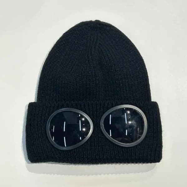 Two Lens Glasses Goggles Beanies Men Knitted Hats Skull Caps Outdoor Women Uniesex Black Grey Gorros Winter Beanie Bonnet for gift
