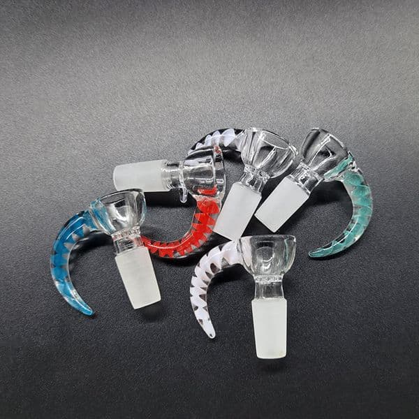Ox Horn Stem Glass Bowl Colorful 14mm 18mm Male Bowls For Smoking pipes