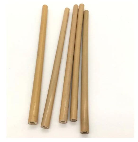 20cm Reusable Bamboo Straws Eco Friendly Handcrafted Natural Drinking Straw Yellow Color