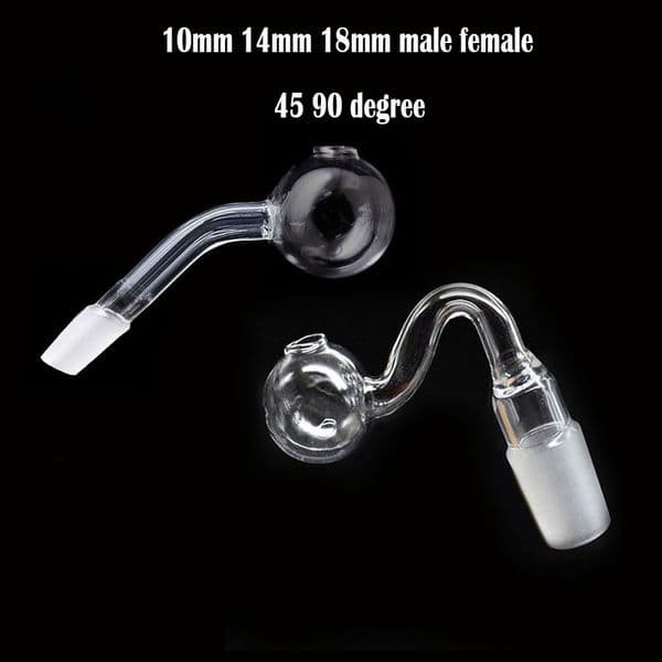 10pcs 45 90 degree XXL 30mm Big Bowl Glass Oil Burner Pipe with Hookahs 10mm 14MM 18MM Male female Thin Pyrex Water Pipes for Smoking Bongs