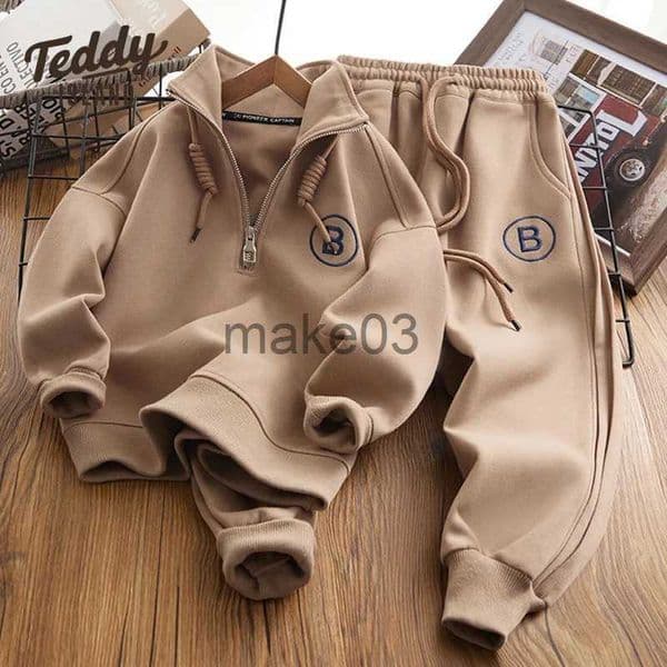 Clothing Sets Winter pajamas children Boy girls Clothes Set Girl Letter Pullover Top and Pant Suit Kid 2PCS Boys top and bottom set Tracksuits J231020