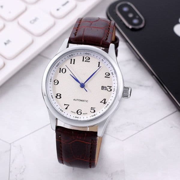 Longin Wrist Watches for Men 2024 Mens Watches 39mm Three needles Automatic mechanical Wastch High quality Top Luxury Brand Fashion designer Clock Leather Strap two