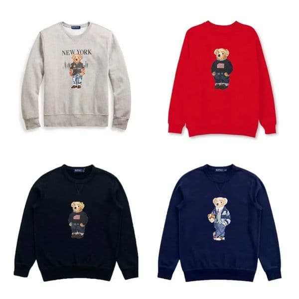 Designer Mens Hoodies Sweatshirts Bear Polos Pullover Plush Long Sleeved Hoodie Loose Round Neck Printing Tops y2OY# s-2XL US size